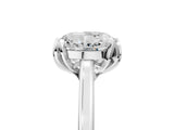 White gold Round Cut Diamond Solitaire Ring with Flower Prong Setting and Classic Band_29