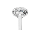 White gold Round Cut Diamond Solitaire Ring with Flower Prong Setting and Classic Band_66