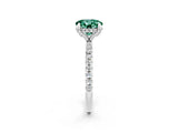 White gold Round Cut Diamond Solitaire Ring with Four-Prong Setting and Pavé Band_2