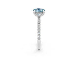 White gold Round Cut Diamond Solitaire Ring with Four-Prong Setting and Pavé Band_2