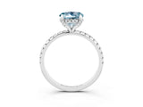 White gold Round Cut Diamond Solitaire Ring with Four-Prong Setting and Pavé Band_3