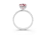 White gold Round Cut Diamond Solitaire Ring with Four-Prong Setting and Pavé Band_3