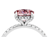 White gold Round Cut Diamond Solitaire Ring with Four-Prong Setting and Pavé Band_4