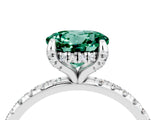 White gold Round Cut Diamond Solitaire Ring with Four-Prong Setting and Pavé Band_4