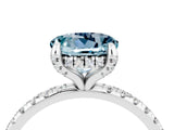 White gold Round Cut Diamond Solitaire Ring with Four-Prong Setting and Pavé Band_4