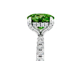 White gold Round Cut Diamond Solitaire Ring with Four-Prong Setting and Pavé Band_5