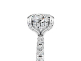 White gold Round Cut Diamond Solitaire Ring with Four-Prong Setting and Pavé Band_5