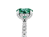 White gold Round Cut Diamond Solitaire Ring with Four-Prong Setting and Pavé Band_5