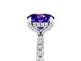 White gold Round Cut Diamond Solitaire Ring with Four-Prong Setting and Pavé Band_5