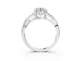 White gold Round Cut Diamond Solitaire Ring with Four-Prong Setting and Twisted Pavé Band_58