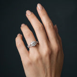 White gold Round Cut Diamond Solitaire Ring with Four-Prong Setting and Twisted Pavé Band_67