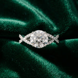 White gold Round Cut Diamond Solitaire Ring with Four-Prong Setting and Twisted Pavé Band_70