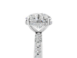 White gold Round Cut Diamond Solitaire Ring with Pavé Band and Hidden Halo_25