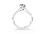 White gold Round Cut Diamond Solitaire Ring with Pavé Band and Prong Setting_47