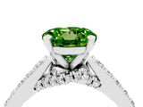 White gold Round Cut Diamond Solitaire Ring with Pavé Band and Prong Setting_4