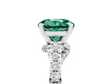 White gold Round Cut Diamond Solitaire Ring with Pavé Band and Prong Setting_5