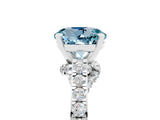 White gold Round Cut Diamond Solitaire Ring with Pavé Band and Prong Setting_5