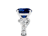 White gold Round Cut Diamond Solitaire Ring with Pavé Band and Prong Setting_5