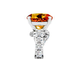 White gold Round Cut Diamond Solitaire Ring with Pavé Band and Prong Setting_5