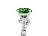 White gold Round Cut Diamond Solitaire Ring with Pavé Band and Prong Setting_5