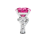 White gold Round Cut Diamond Solitaire Ring with Pavé Band and Prong Setting_5