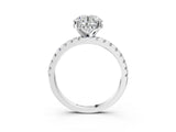 White gold Round Cut Diamond Solitaire Ring with Round  Pavé Band and Four-Prong Setting_50
