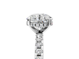 White gold Round Cut Diamond Solitaire Ring with Round  Pavé Band and Four-Prong Setting_52