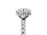White gold Round Cut Diamond Solitaire Ring with Round with Moissanite side stone Pavé Band and Four-Prong Setting_17