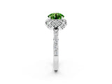 White gold Round Cut Diamond Solitaire Ring with Shared Prong Pavé Band_2