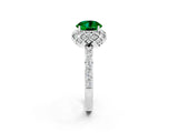 White gold Round Cut Diamond Solitaire Ring with Shared Prong Pavé Band_2