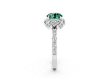 White gold Round Cut Diamond Solitaire Ring with Shared Prong Pavé Band_2