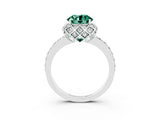 White gold Round Cut Diamond Solitaire Ring with Shared Prong Pavé Band_3