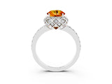 White gold Round Cut Diamond Solitaire Ring with Shared Prong Pavé Band_3