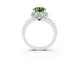 White gold Round Cut Diamond Solitaire Ring with Shared Prong Pavé Band_3