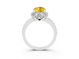 White gold Round Cut Diamond Solitaire Ring with Shared Prong Pavé Band_3