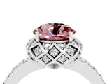 White gold Round Cut Diamond Solitaire Ring with Shared Prong Pavé Band_4
