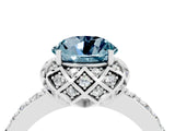 White gold Round Cut Diamond Solitaire Ring with Shared Prong Pavé Band_4