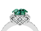 White gold Round Cut Diamond Solitaire Ring with Shared Prong Pavé Band_4