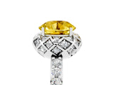 White gold Round Cut Diamond Solitaire Ring with Shared Prong Pavé Band_5