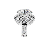 White gold Round Cut Diamond Solitaire Ring with Shared Prong Pavé Band_5