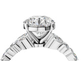 White gold Round Cut Diamond Solitaire Ring with Side Stones and Four-Prong Setting_95