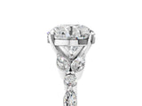 White gold Round Cut Diamond Solitaire Ring with Side Stones and Four-Prong Setting_96