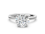 White gold Round Cut Diamond Solitaire Ring with Thin Band and Prong Setting_20