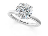 White gold Round Cut Diamond Solitaire Ring with Thin Band and Prong Setting_21