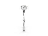 White gold Round Cut Diamond Solitaire Ring with Thin Band and Prong Setting_22