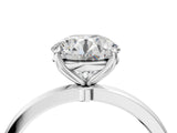 White gold Round Cut Diamond Solitaire Ring with Thin Band and Prong Setting_24