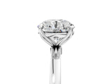 White gold Round Cut Diamond Solitaire Ring with Thin Band and Prong Setting_25