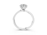 White gold Round Cut Diamond Solitaire Ring with Thin Band and Prong Setting_47