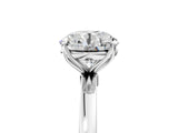 White gold Round Cut Diamond Solitaire Ring with Thin Band and Prong Setting_49