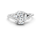 White gold Round Cut Diamond Solitaire Ring with Twist Band and Four-Prong Setting_105